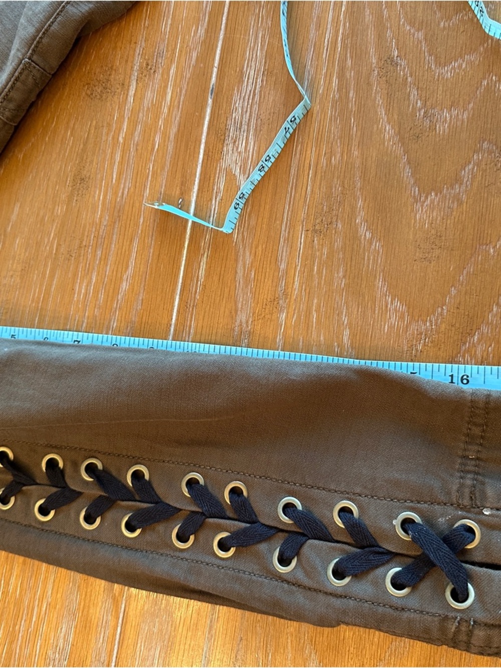 Free People Brown Lace-Up Sleeve Utility Jacket - Picture 10 of 10